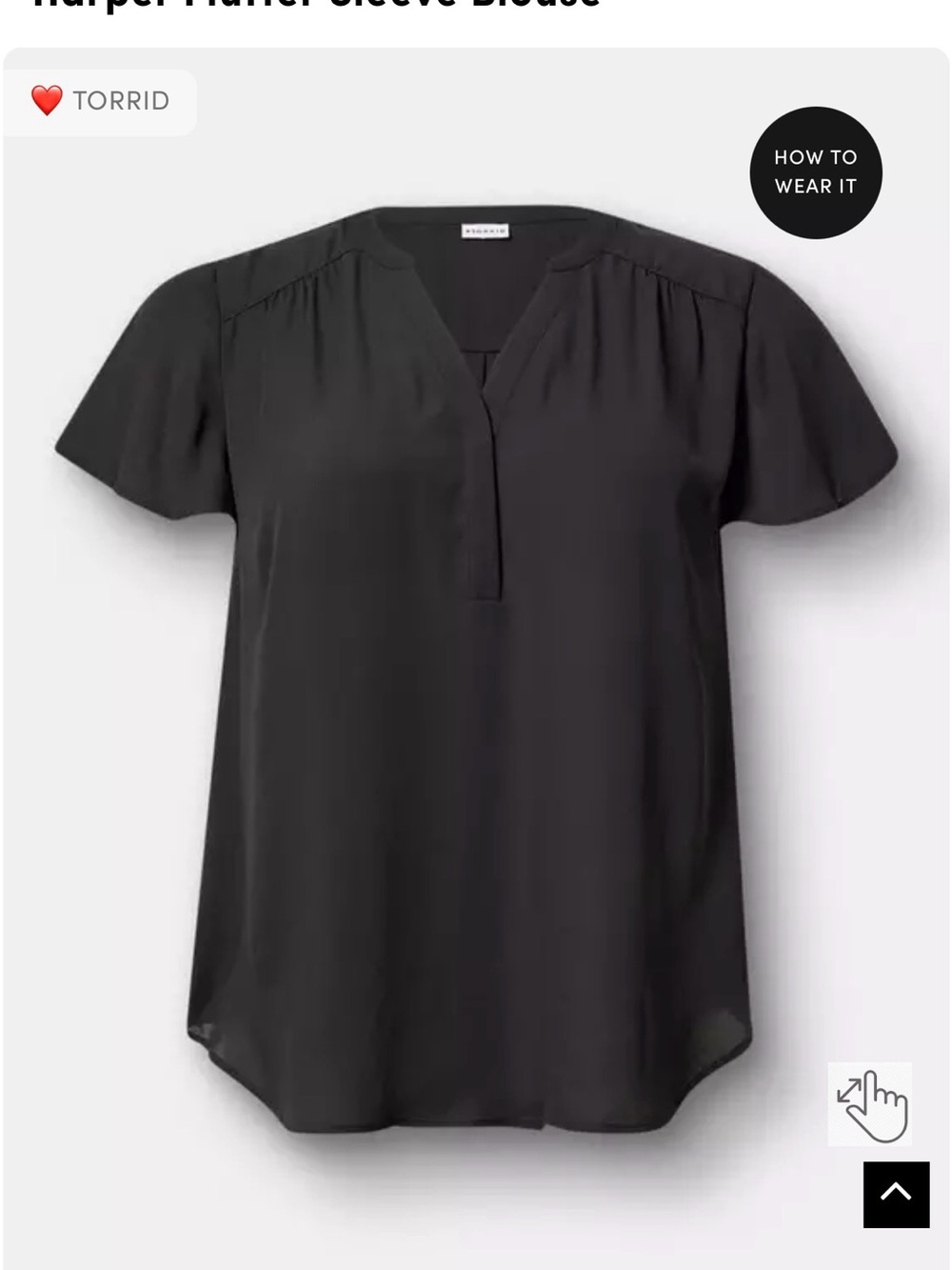 Torrid Harper Flutter Sleeve Blouse Size 00